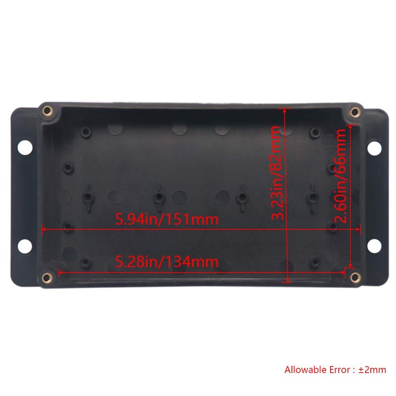 Raculety 2 Pack Project Box IP65 Waterproof Junction Box ABS Plastic Black Electrical Boxes DIY Electronic Project Case Power Enclosure with Fixed Ear 6.22 x3.54 x2.36 inch(158x90x60mm) - Image 3